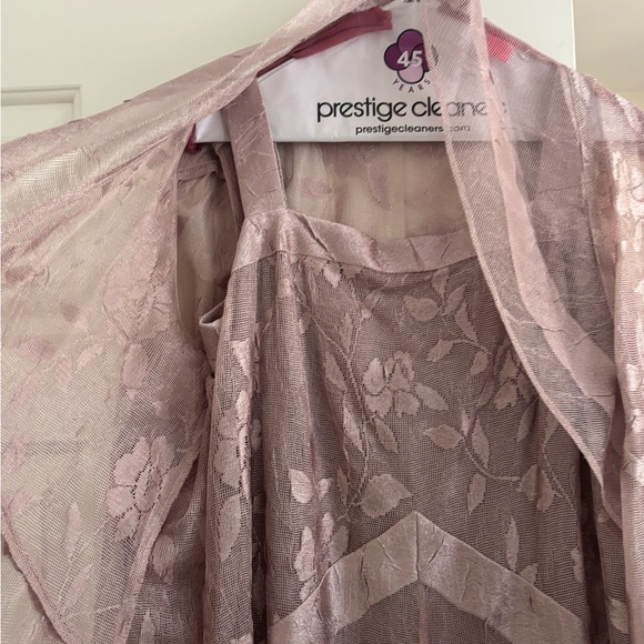 Pink Lace Dress with Shawl - Picture 3 of 6